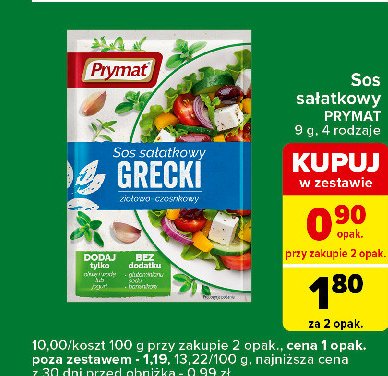 Sos sałatkowy grecki Prymat promocja w Carrefour Express