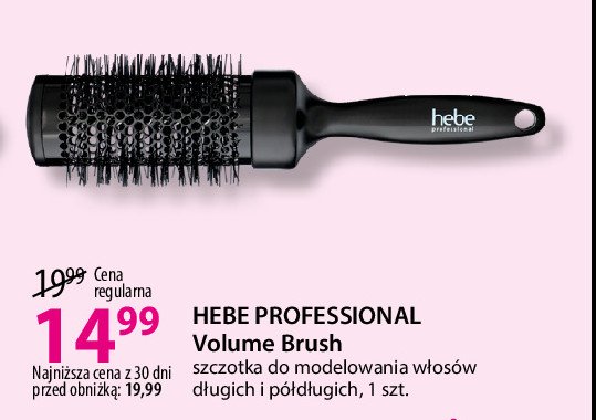 Szczotka do modelowania włosów okrągła volume brush Hebe professional promocja