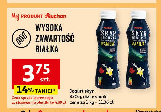 Jogurt skyr waniliowy Auchan promocja