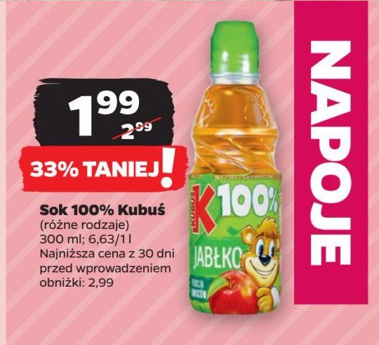 Sok jabłkowy Kubuś 100% sok promocja