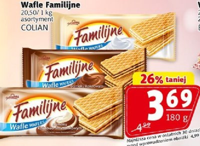 Wafle Familijne COLIAN promocja w Prim Market