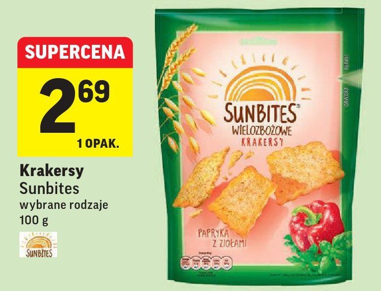 Krakersy z papryk膮 i zio艂ami Sunbites promocja