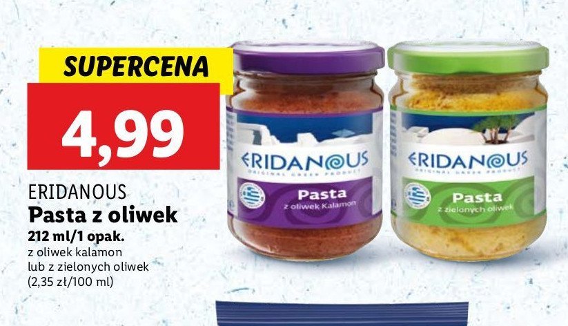 Pasta z oliwek kalamon Eridanous promocja w Lidl