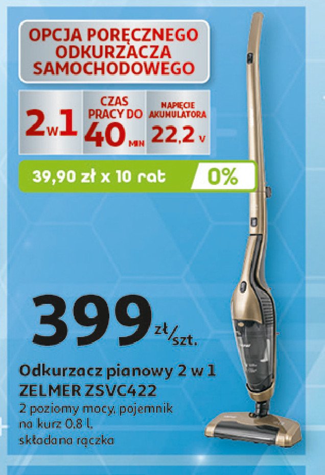 Odkurzacz zsvc422 Zelmer promocja w Auchan