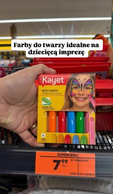 Farby do twarzy Kayet Body Paints w formie kredki 6 kolorów promocja w Biedronka