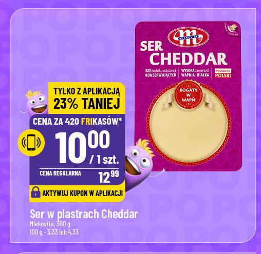 Ser cheddar plastry Mlekovita promocja