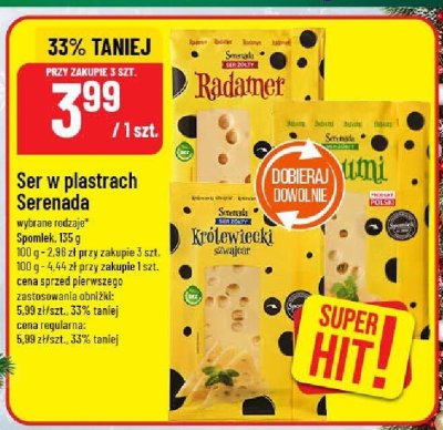 Ser w plastrach Serenada Spomlek promocja w POLOmarket