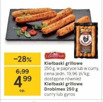 Kiełbaski białe na ruszt w papryce Balcerzak grillove promocja