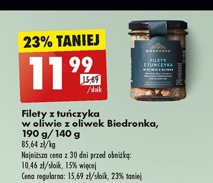 Filety z tuńczyka w oliwie z oliwek Biedronka promocja