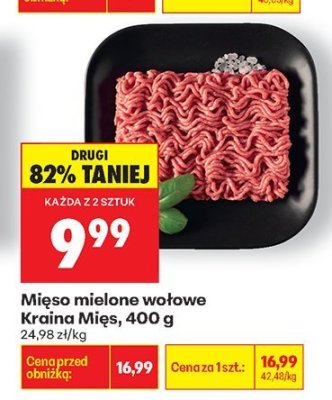 Mięso mielone wołowe Kraina Mięs 400g promocja w Biedronka