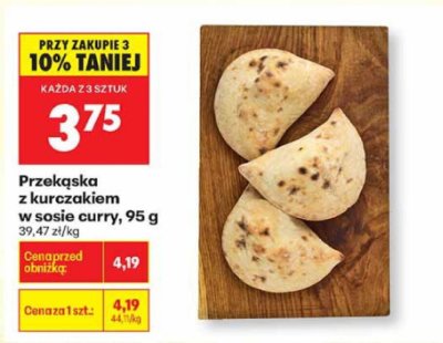 Przekąska z kurczakiem w sosie curry, 95 g promocja w Biedronka