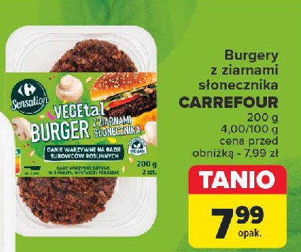 Burger roślinny Carrefour sensation promocja