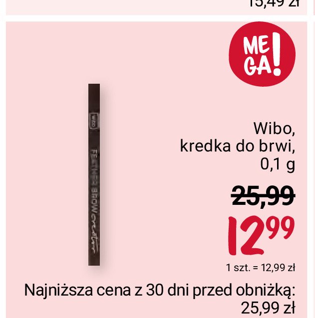 Kredka do brwi WIBO FEATHER BROW promocja