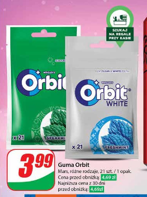 Guma do żucia spearmint saszetka Orbit white promocja