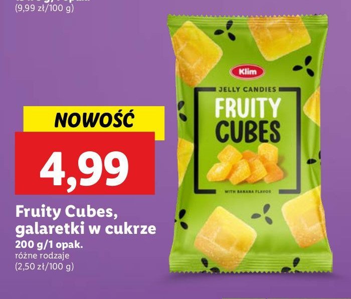 Galaretki fruity cubes KLIM promocja