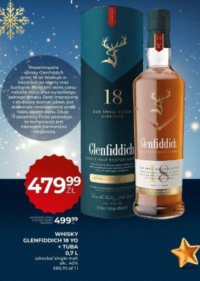 Whisky Glenfiddich 18 YO + tuba 0,7 L promocja w Duży Ben