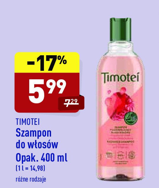 Szampon podkre艣laj膮cy blask koloru Timotei promocja