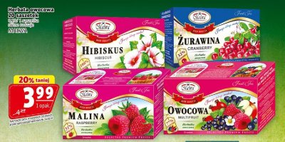 Herbata owocowa Malwa Żurawina 20 saszetek promocja w Prim Market