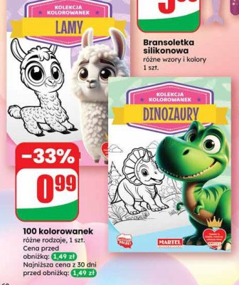 100 kolorowanek różne rodzaje promocja w Dino