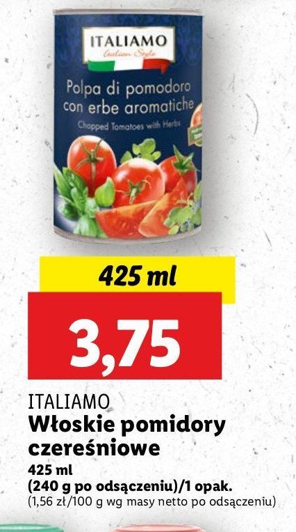 Pomidory krojone z ziołami Italiamo promocja