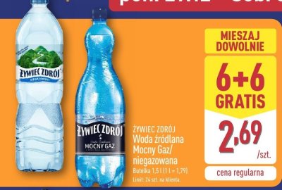 Woda źródlana Mocny Gaz 1,5 l promocja w Aldi