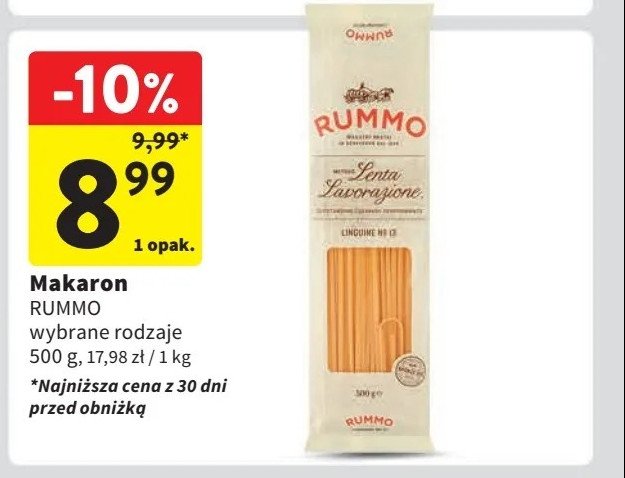 Makaron linguine spaghetti Rummo promocja