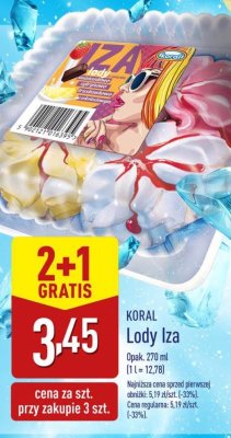 Lody 艣mietankowo-cytrynowo-truskawkowo-czekoladowe z sosem porzeczkowym Koral iza promocja