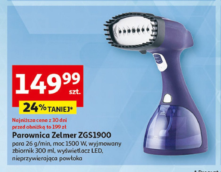 Parownica do ubrań zgs1900 Zelmer promocja w Auchan
