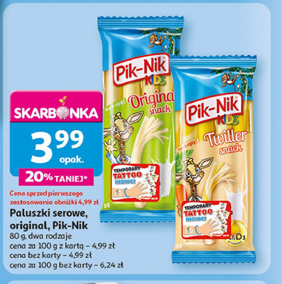 Paluszki serowe twiller Pik-nik kids promocja w Auchan