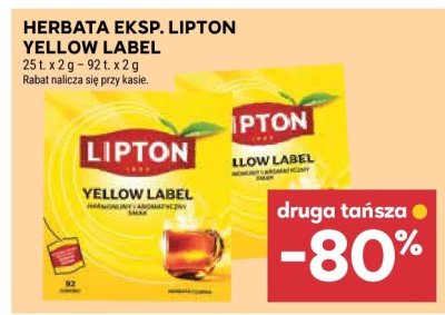 Herbata ekspresowa Lipton Yellow Label promocja w Stokrotka