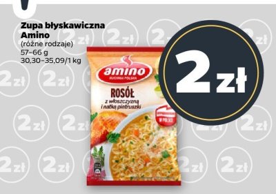 Zupa błyskawiczna różne rodzaje Amino promocja w Netto