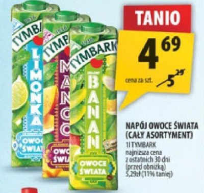 Napój OWOCE ŚWIATA (cały asortyment) 1l TYMBARK promocja w Arhelan