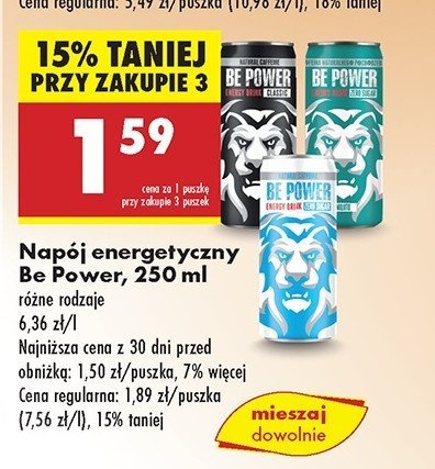 Napój energetyczny mojito Be power promocja w Biedronka