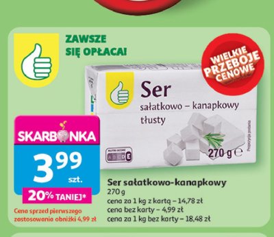 Ser sałatkowo-kanapkowy tłusty Podniesiony kciuk promocja