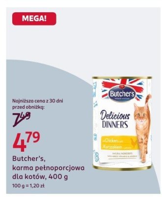 Butcher's karma pełnoporcjowa dla kotów, 400 g promocja w Rossmann