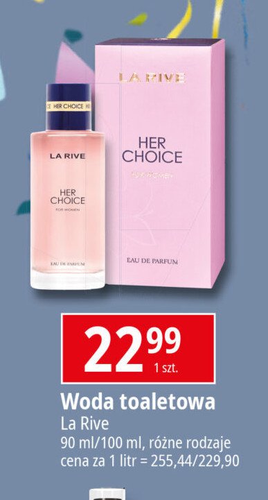 Woda toaletowa La rive her choice promocja