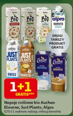 Napoje roślinne bio Auchan Elovena, Just Plants, Alpro promocja w Auchan