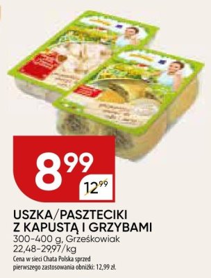 Uszka/paszteciki z kapustą i grzybami Grzeskowiak promocja w Chata Polska