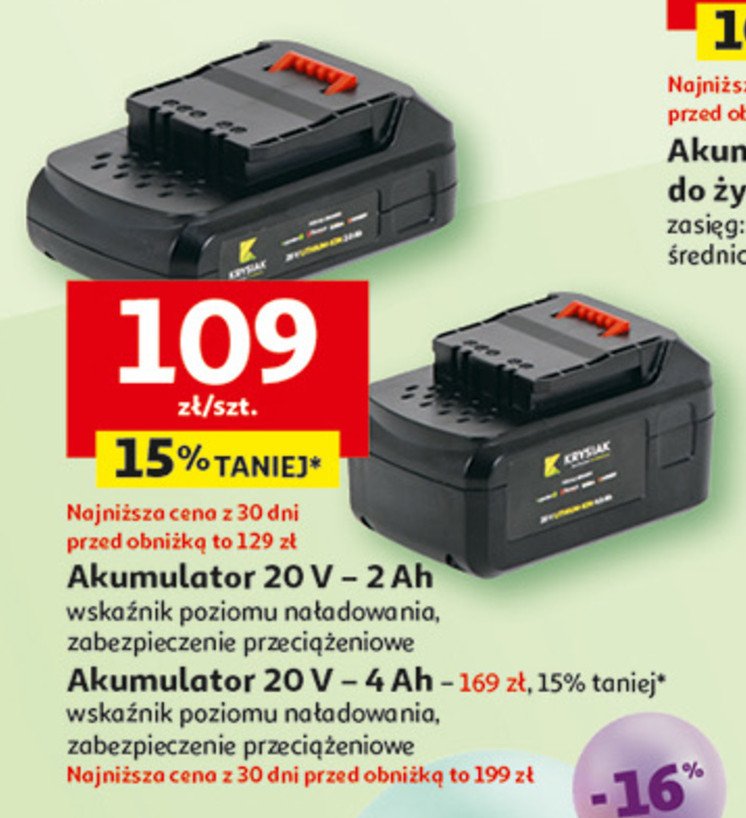 Akumulator 20 v 4.0 ah promocja w Auchan