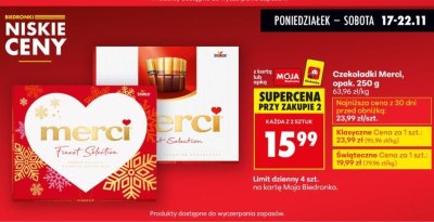 Czekoladki Merci, opak. 250 g promocja w Biedronka