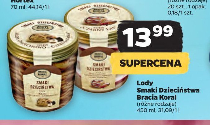 Lody krem orzechowo-czekoladowy Bracia koral promocja