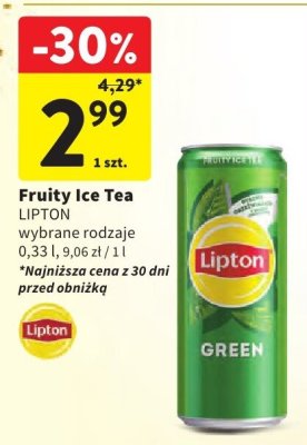 Fruity Ice Tea LIPTON Green promocja w Intermarche