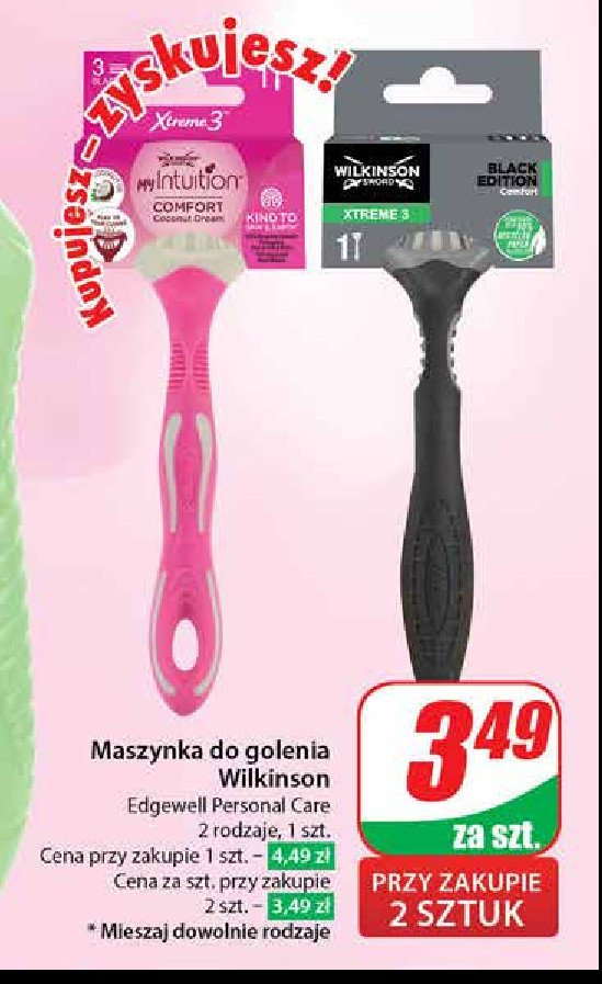 Maszynki do golenia cherry blossom Wilkinson my intuition comfort promocja