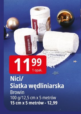 Nici/Siatka wędliniarska Browin 100 g/12.5 cm x 5 metrów / 15 cm x 5 metrów promocja w Leclerc