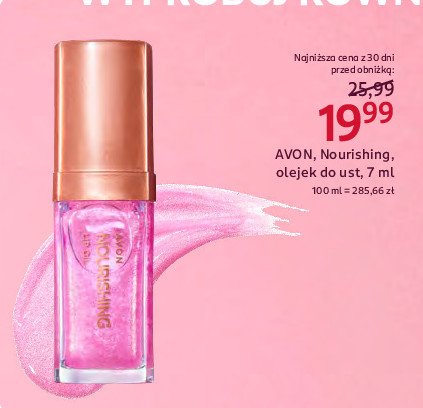 Olejek do ust shimmering petal AVON promocja w Rossmann