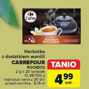 Herbatka rooibos i wanilia Carrefour promocja