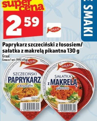 Sałatka z makrela pikantna Graal 130 g promocja w TOPAZ