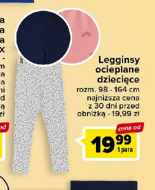 Legginsy dzieci臋ce ocieplane rozm. 98-164 cm promocja