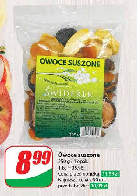 Mieszanka suszonych owoców ŚWIDEREK promocja w Dino