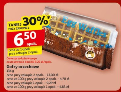 Gofry orzechowe, 136 g promocja w Auchan